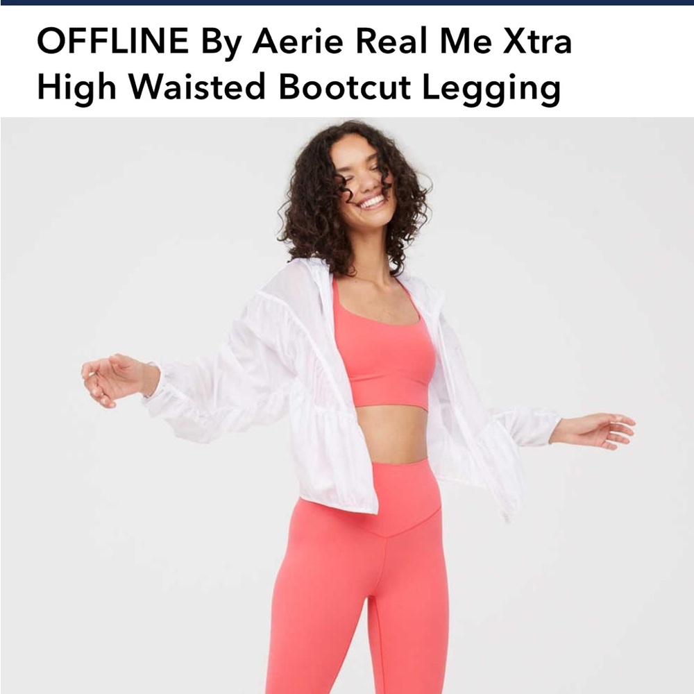 NWT Aerie Real Me Xtra High Waisted Bootcut Legging in Coral, MEDIUM